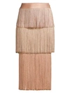 HERVE LEGER Tiered Fringe Midi Skirt