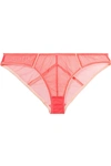 ADINA REAY LIZZIE SATIN-TRIMMED STRETCH-TULLE BRIEFS