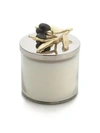 Michael Aram 13.5 Oz. Olive Branch 3-wick Candle In Clear