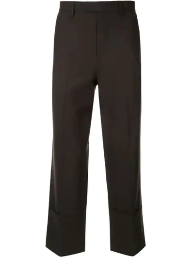 Raf Simons Cropped Tailored Trousers In Brown