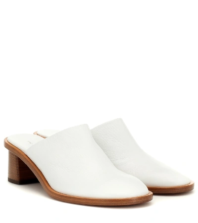 The Row Teatime Crinkled-leather Mules In White