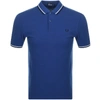 FRED PERRY TWIN TIPPED POLO T SHIRT BLUE,113316