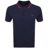 FRED PERRY TWIN TIPPED POLO T SHIRT NAVY,112902