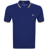 FRED PERRY TWIN TIPPED POLO T SHIRT BLUE,111506
