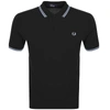 FRED PERRY TWIN TIPPED POLO T SHIRT BLACK,111504