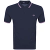 FRED PERRY TWIN TIPPED POLO T SHIRT NAVY,111499