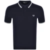 FRED PERRY TWIN TIPPED POLO T SHIRT NAVY,111438