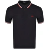 FRED PERRY TWIN TIPPED POLO T SHIRT NAVY,111437
