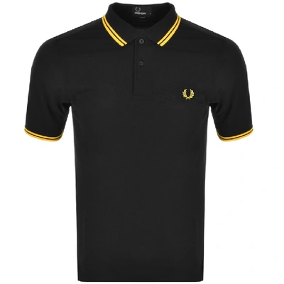 Fred Perry Twin-tipped Slim Fit Polo Shirt In Black