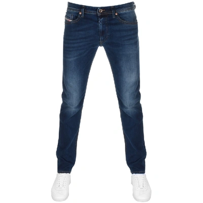 Diesel Men's Thommer Slim Fit Denim Jeans With Pocket Stitching In Blue