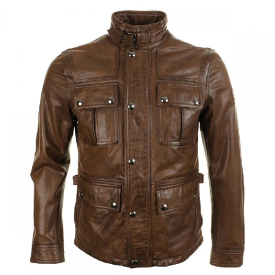 Belstaff Warrington Leather Jacket Walnut In Brown