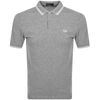 FRED PERRY TWIN TIPPED POLO T SHIRT GREY,113513