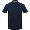 TOMMY HILFIGER SHORT SLEEVED POPLIN SHIRT NAVY,115411