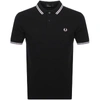 FRED PERRY TWIN TIPPED POLO T SHIRT BLACK,115794