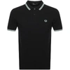 FRED PERRY TWIN TIPPED POLO T SHIRT BLACK,115791