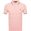 Fred Perry Twin Tipped Extra Slim Fit Pique Polo In Pink