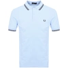 FRED PERRY TWIN TIPPED POLO T SHIRT BLUE,115784