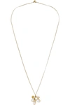 PIPPA SMALL 18-KARAT GOLD, CORD AND PEARL NECKLACE