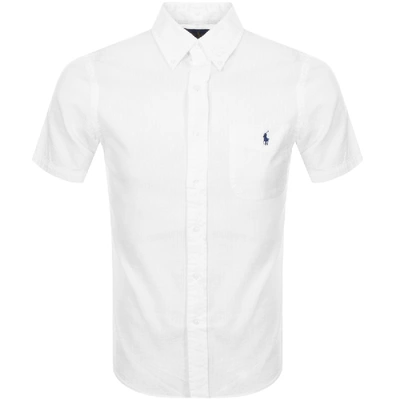 Polo Ralph Lauren Slim-fit Button-down Collar Cotton-seersucker Shirt In White