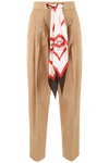 BURBERRY BURBERRY SCARF BELTED TROUSERS