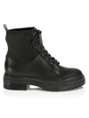 GIANVITO ROSSI Martis Rib-Knit Leather Combat Boots