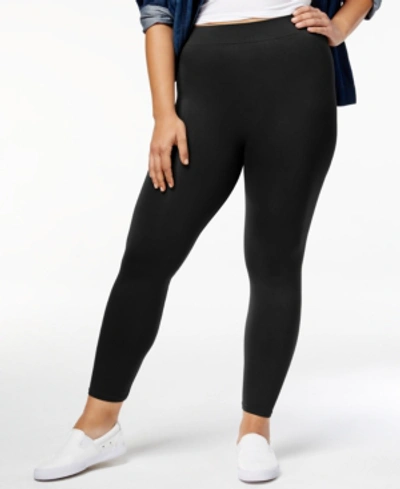 Hue Plus Size Seamless Leggings In Black