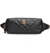 VERSACE ICON QUILTED LEATHER BELT BAG - BLACK,DV3G687DNATR2