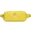 VERSACE ICON QUILTED LEATHER BELT BAG - YELLOW,DV3G687DNATR2