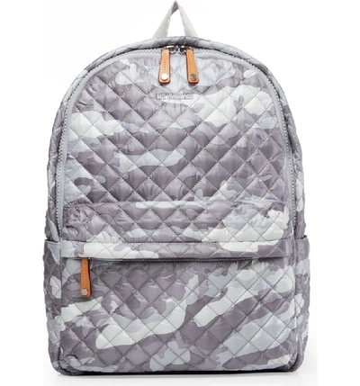 Mz Wallace Metro Backpack | White Camo In Light Grey Camo