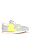 PHILIPPE MODEL TROPEZ YELLOW SUEDE AND FABRIC SNEAKER,10901364
