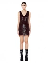 ASHISH BURGUNDY SEQUINED MINI DRESS,D001/BRDX