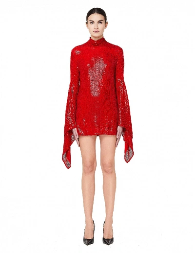Ashish Red Embroidered Sequin Dress