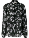 MICHAEL MICHAEL KORS MICHAEL MICHAEL KORS FLORAL PRINT BLOUSE - BLACK