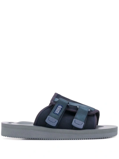 Suicoke Kaw-vs Webbing-trimmed Suede Sandals In Blue