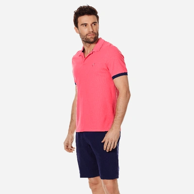 Vilebrequin Mens Rose Shocking Turtle-embroidered Cotton-piqué Polo Shirt Xxl In Pink