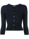 N•peal Cashmere Round Neck Cardigan In Blue