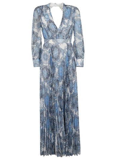 Alice And Olivia Cheney Cutout Floral-print Georgette Maxi Dress In Batik Medallion