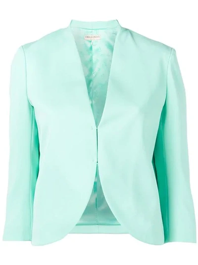 Emilio Pucci Cropped Collarless Jacket - 蓝色 In Blue