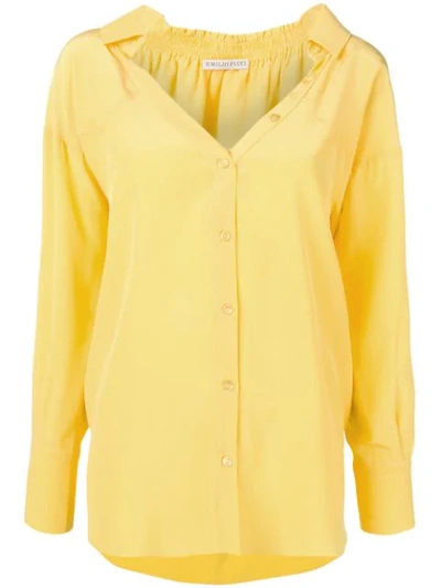 Emilio Pucci Oversized V-neck Shirt - 黄色 In Yellow