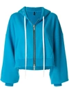 Ben Taverniti Unravel Project Hooded Bomber Jacket In Blue