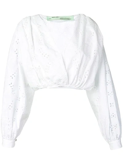 Off-white Perforated Detail Top - 白色 In White