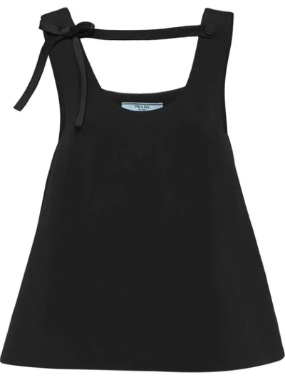 Prada Cady Crepe Top - 黑色 In Black