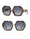 VALENTINO 57MM Hexagon Sunglasses