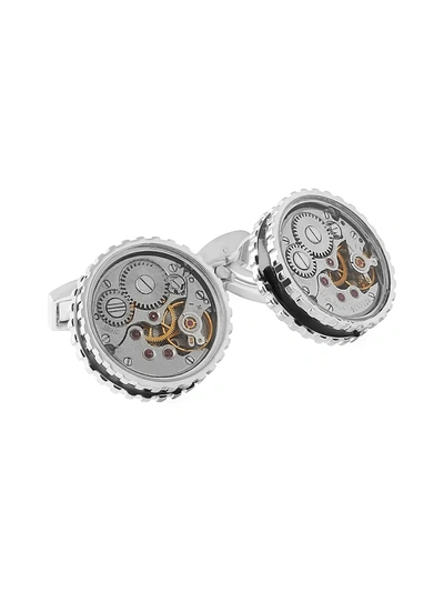 TATEOSSIAN MEN'S ROUND SKELETON GEAR CUFFLINKS,400010618831