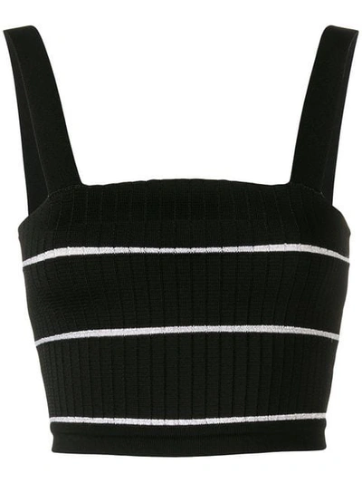 Balmain Cropped Knit Top - 黑色 In Black