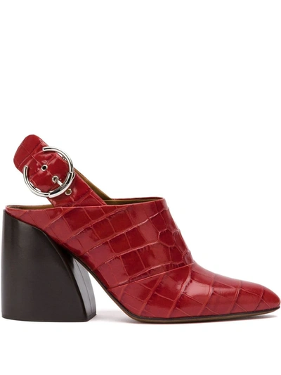 Chloé Red Women's Pointed Slingback Mules