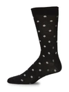 PAUL SMITH MEN'S TINY DOT STRETCH-COTTON MID-CALF SOCKS,0400010455245