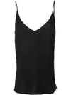 L Agence Jane Spaghetti Silk Cami In Black