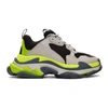 BALENCIAGA BALENCIAGA GREY AND YELLOW TRIPLE S SNEAKERS