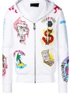 PHILIPP PLEIN PHILIPP PLEIN PIZZA BOY HOODIE - WHITE